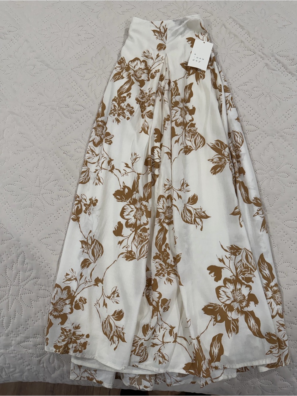 NWT A New Day Floral Maxi Skirt Cream Brown Size Small - Picture 3 of 11